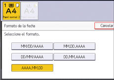 Ilustración de la pantalla del panel de mandos