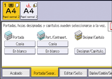 Ilustración de la pantalla del panel de mandos
