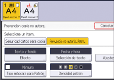 Ilustración de la pantalla del panel de mandos
