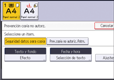 Ilustración de la pantalla del panel de mandos