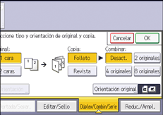 Ilustración de la pantalla del panel de mandos