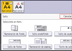 Ilustración de la pantalla del panel de mandos