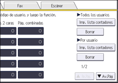 Ilustración de la pantalla del panel de mandos