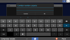 Ilustración de la pantalla del panel de mandos