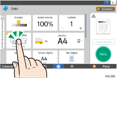 Ilustración de la pantalla del panel de mandos