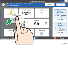 Ilustración de la pantalla del panel de mandos