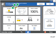 Ilustración de la pantalla del panel de mandos