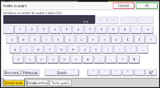 Ilustración de la pantalla del panel de mandos