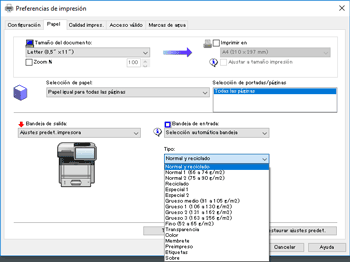 Ilustración de la pantalla del driver