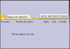 Ilustración de la pantalla del panel de mandos