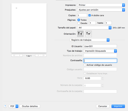 Ilustración de la pantalla del driver