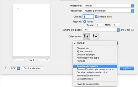 Ilustración de la pantalla del driver