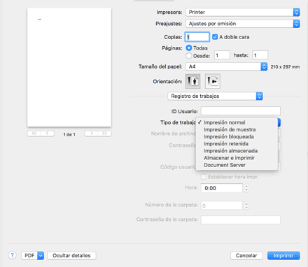 Ilustración de la pantalla del driver
