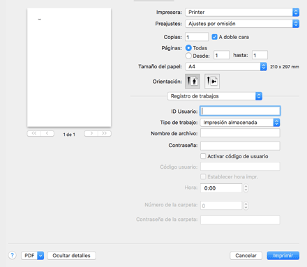 Ilustración de la pantalla del driver
