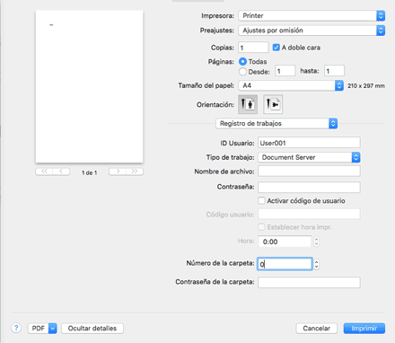 Ilustración de la pantalla del driver