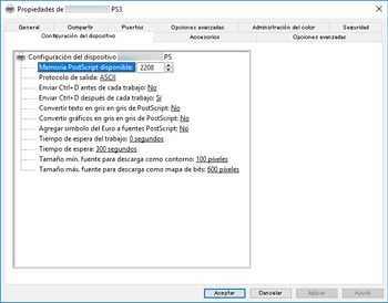 Ilustración de la pantalla del driver