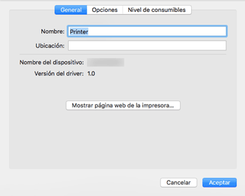Ilustración de la pantalla del driver
