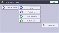 Ilustración de la pantalla del panel de mandos