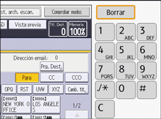 Ilustración de la pantalla del panel de mandos