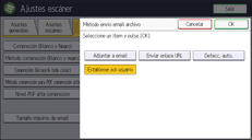 Ilustración de la pantalla del panel de mandos