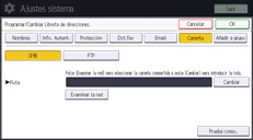 Ilustración de la pantalla del panel de mandos
