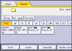 Ilustración de la pantalla del panel de mandos