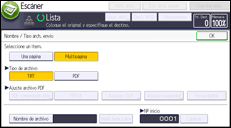 Ilustración de la pantalla del panel de mandos