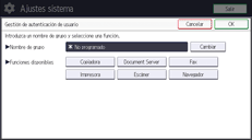 Ilustración de la pantalla del panel de mandos