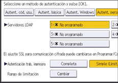 Ilustración de la pantalla del panel de mandos