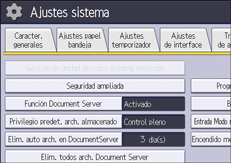 Ilustración de la pantalla del panel de mandos