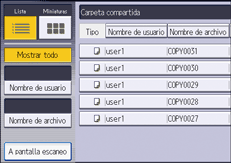 Ilustración de la pantalla del panel de mandos