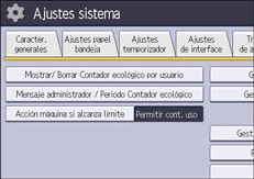 Ilustración de la pantalla del panel de mandos