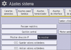 Ilustración de la pantalla del panel de mandos