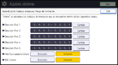 Ilustración de la pantalla del panel de mandos