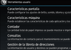 Ilustración de la pantalla del panel de mandos