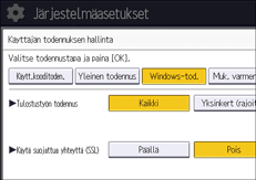Käyttöpaneelin näyttö