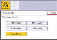 Illustration de l'écran du panneau de commande