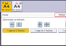 Illustration de l'écran du panneau de commande