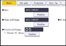 Illustration de l'écran du panneau de commande
