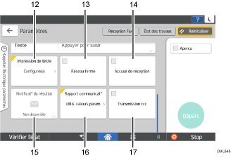 Illustration numérotée du panneau de commande