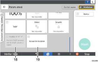 Illustration numérotée du panneau de commande