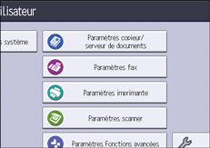 Illustration de l'écran du panneau de commande