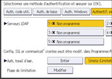 Illustration de l'écran du panneau de commande