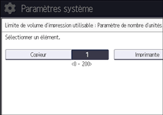 Illustration de l'écran du panneau de commande
