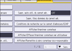 Illustration de l'écran du panneau de commande