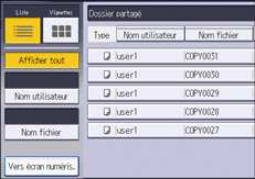 Illustration de l'écran du panneau de commande