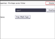 Illustration de l'écran du panneau de commande