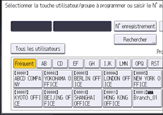 Illustration de l'écran du panneau de commande