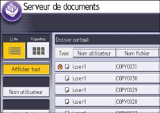 Illustration de l'écran du panneau de commande