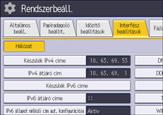 A kezelőpanel ismertetése